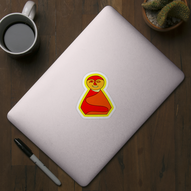 Red hot chili laughing Buddha by VazMas Design